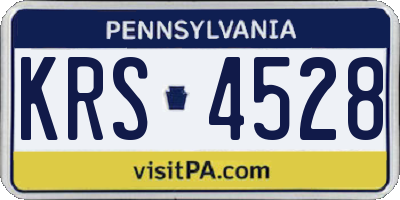 PA license plate KRS4528