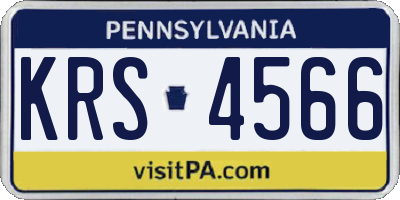 PA license plate KRS4566