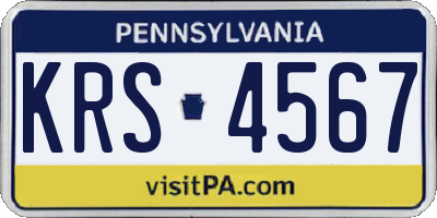 PA license plate KRS4567