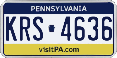 PA license plate KRS4636