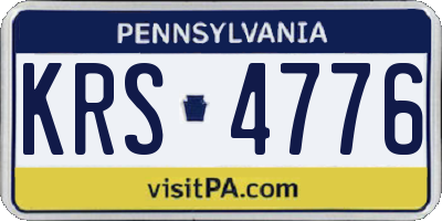 PA license plate KRS4776