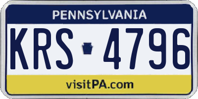 PA license plate KRS4796