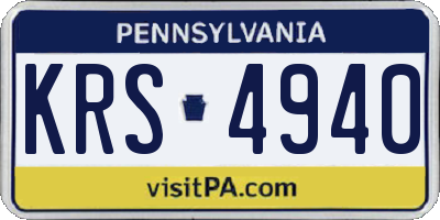 PA license plate KRS4940