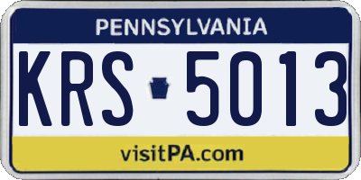 PA license plate KRS5013
