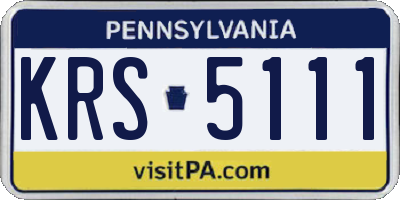 PA license plate KRS5111