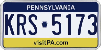 PA license plate KRS5173