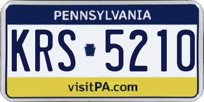 PA license plate KRS5210