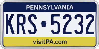 PA license plate KRS5232