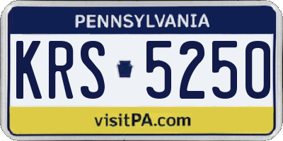 PA license plate KRS5250