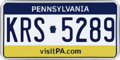 PA license plate KRS5289