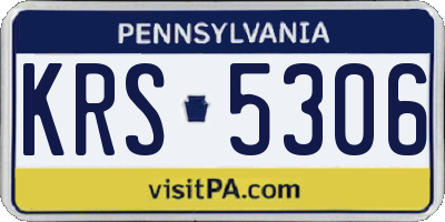 PA license plate KRS5306