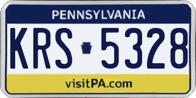 PA license plate KRS5328