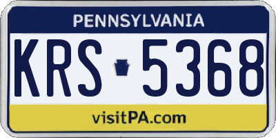 PA license plate KRS5368