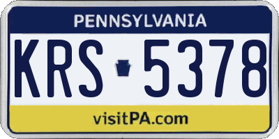 PA license plate KRS5378