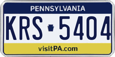 PA license plate KRS5404