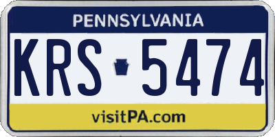 PA license plate KRS5474