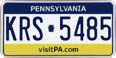 PA license plate KRS5485
