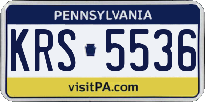PA license plate KRS5536