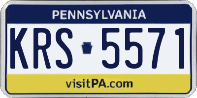 PA license plate KRS5571