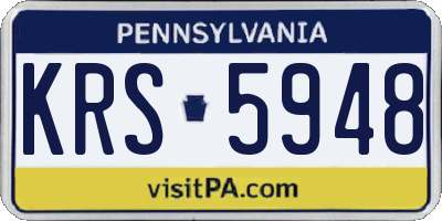 PA license plate KRS5948