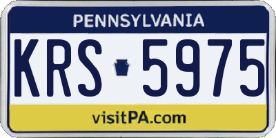 PA license plate KRS5975