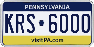 PA license plate KRS6000