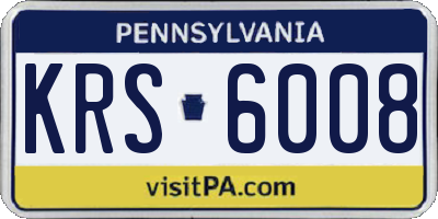 PA license plate KRS6008