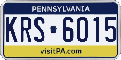 PA license plate KRS6015