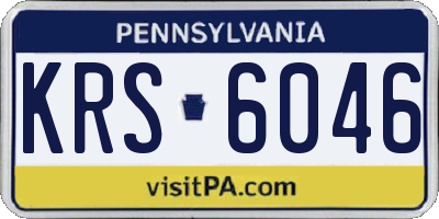 PA license plate KRS6046