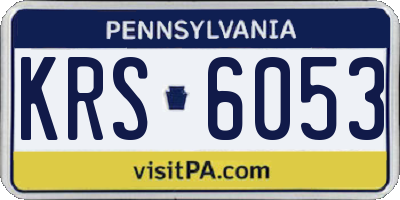 PA license plate KRS6053