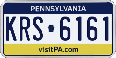 PA license plate KRS6161