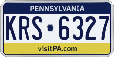 PA license plate KRS6327