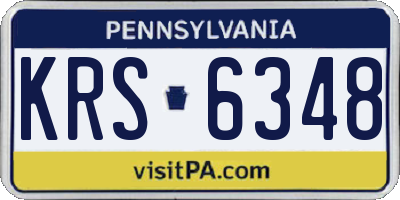 PA license plate KRS6348