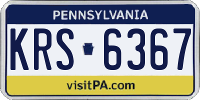 PA license plate KRS6367