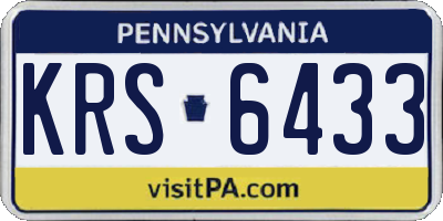 PA license plate KRS6433