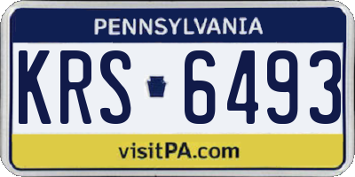 PA license plate KRS6493