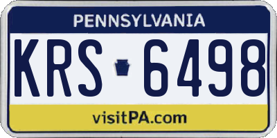PA license plate KRS6498