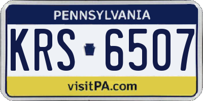 PA license plate KRS6507