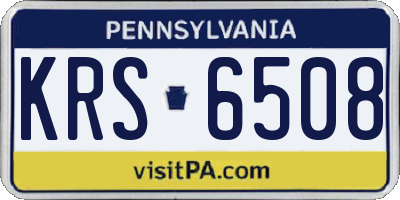 PA license plate KRS6508