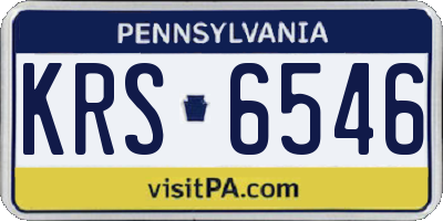 PA license plate KRS6546