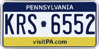 PA license plate KRS6552
