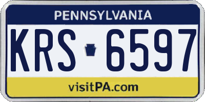 PA license plate KRS6597