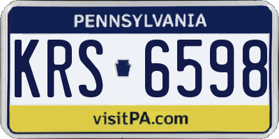 PA license plate KRS6598
