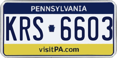 PA license plate KRS6603