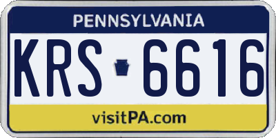 PA license plate KRS6616