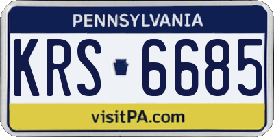 PA license plate KRS6685