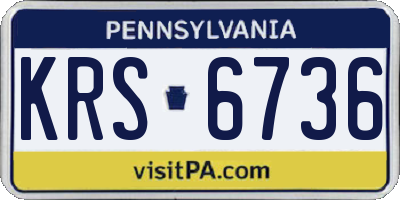 PA license plate KRS6736