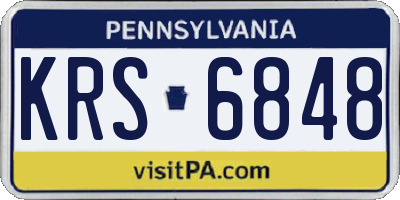 PA license plate KRS6848