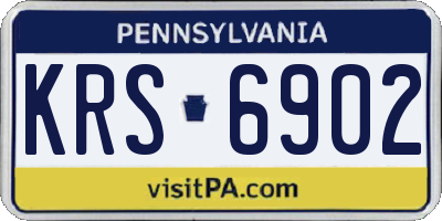 PA license plate KRS6902