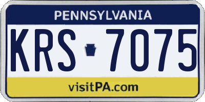 PA license plate KRS7075